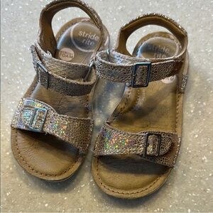 Stride Rite Gold Kids Sandals